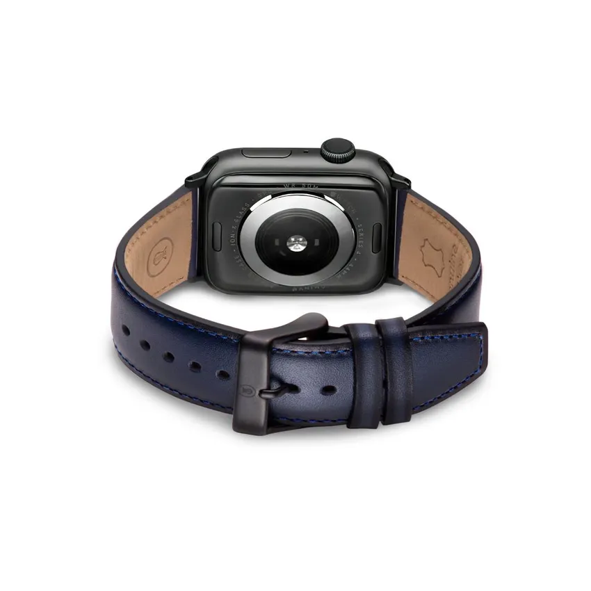 Lapis Bard Leather Apple Watch Strap - Navy