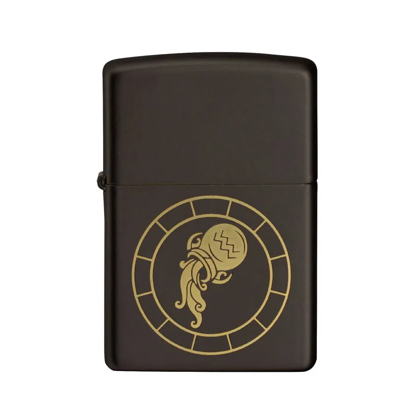 Zippo Lighter 218.MB401295 Aquarius Zodiac Sign Black