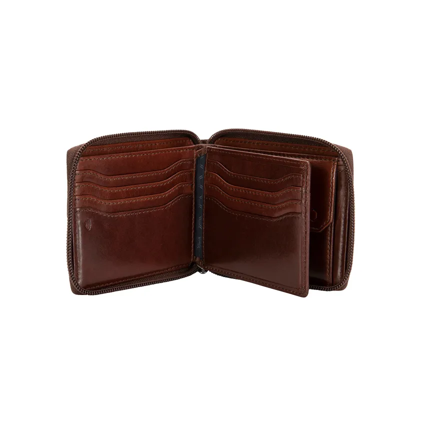 Jekyll & Hide Oxford Zip Around Wallet - Mocha